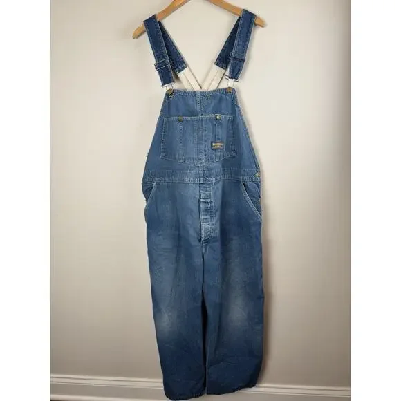 Vintage Oshkosh B'Gosh Union Made Sanforized Jean Overall Men Grunge 42x28 USA